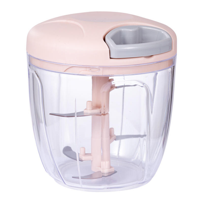 Manual Food Processor Vegetable Chopper, Portable Hand Pull String Garlic Mincer Onion Cutter for Veggies