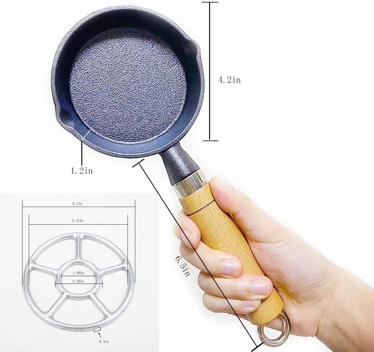 Mini Frying Pan Set Small Skillet Handle Omelet Pans Outdoor Cooking Cast Iron Skillet Grill Portable Egg Frying Pan for Camping