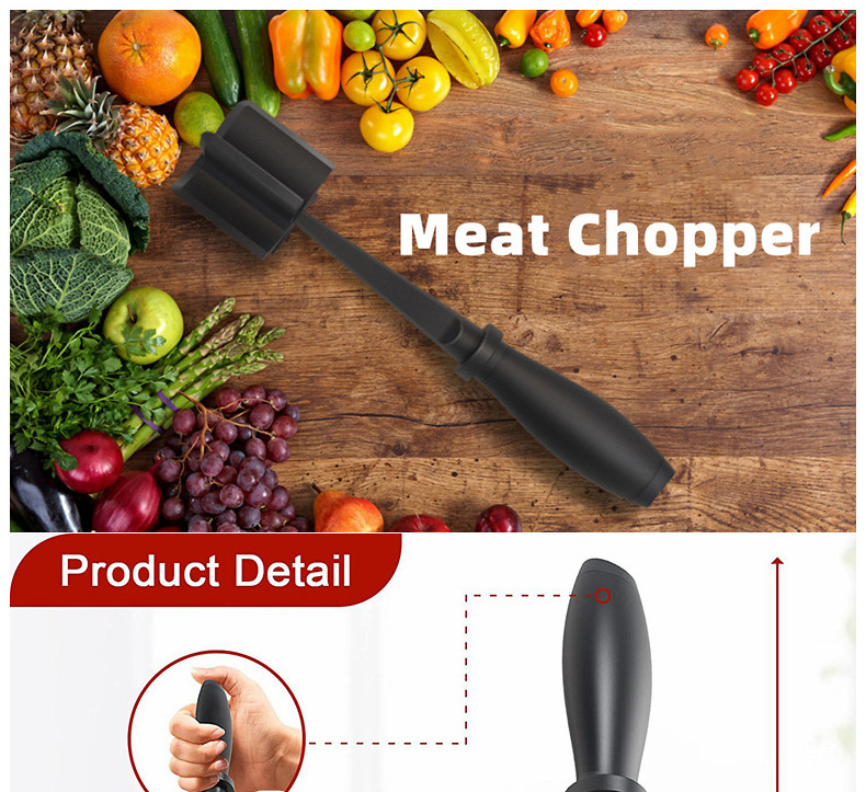 Kitchen Meat Chopper Heat Resistant Meat Masher Ground Beef Nylon Chopper Utensil Ground Chopper Non Stick Potato Masher Tool