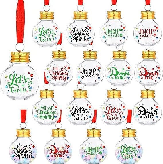 Wholesale Christmas Booze Balls Christmas Fillable Booze Tree Ornaments Clear Christmas Balls Tree Ornaments Hanging for Xmas