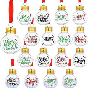 Wholesale Christmas Booze Balls Christmas Fillable Booze Tree Ornaments Clear Christmas Balls Tree Ornaments Hanging for Xmas