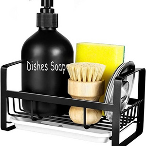 Sponge Holder for Kitchen Sink Stainless Steel Kitchen Sink Caddy for Organizing Sponge Brush Soap Dish Dispenser, Kitchen Sink