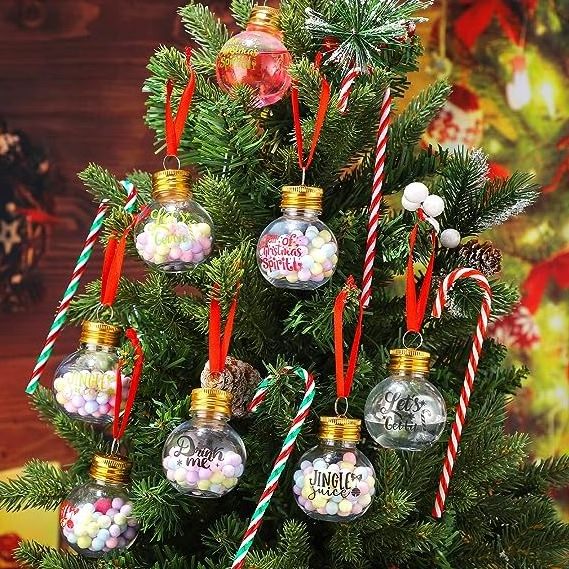 Wholesale Christmas Booze Balls Christmas Fillable Booze Tree Ornaments Clear Christmas Balls Tree Ornaments Hanging for Xmas