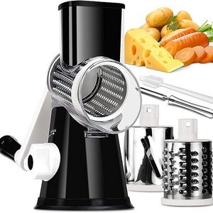 Rotary Cheese Grater Vegetable Shredder with Handle Round Kitchen Mandoline Slicer Grater for Nuts Vegetable Chocolate