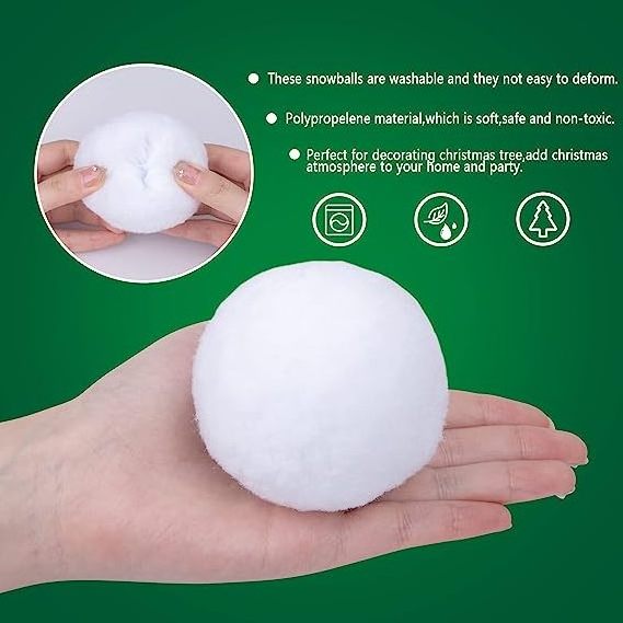 Snowballs for Kids Indoor Snowball Fight Balls Artificial Snowballs for Indoor and Outdoor Snow Fight Christmas Tree Decorations