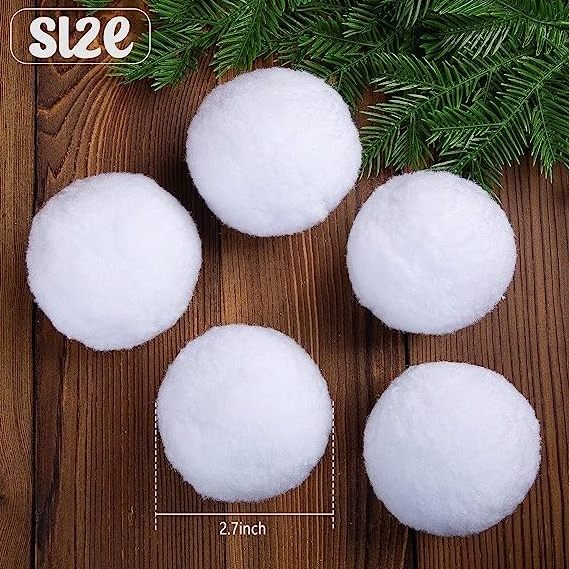 Snowballs for Kids Indoor Snowball Fight Balls Artificial Snowballs for Indoor and Outdoor Snow Fight Christmas Tree Decorations