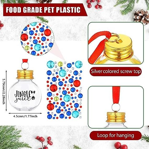 Wholesale Christmas Booze Balls Christmas Fillable Booze Tree Ornaments Clear Christmas Balls Tree Ornaments Hanging for Xmas