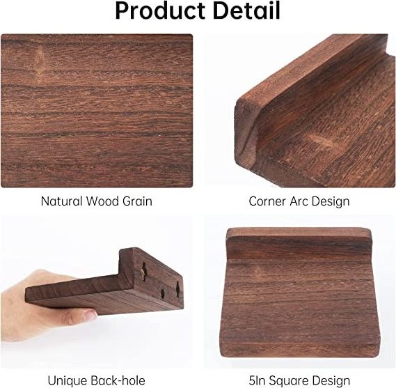 Hot Sale Small Floating Shelf,5x5 Inch Dark Walnut Set of 3 Small Wall Shelves for Bedroom Living Room Bathroom Kitchen Decor