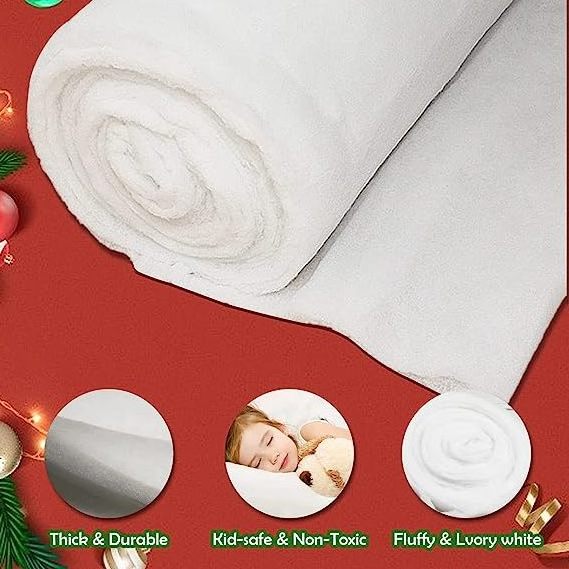 Hot Sale Christmas Snow Blanket roll 5 Foot X 9.9 Foot Artificial Snow for Winter Village Displays Soft and Fluffy Snow