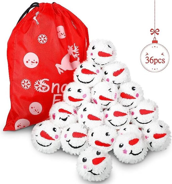 Snowmen Balls Snowball First Fight Snowflake Ball with Bag Funny Snowball Toy Plush