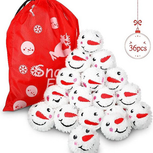 Snowmen Balls Snowball First Fight Snowflake Ball with Bag Funny Snowball Toy Plush