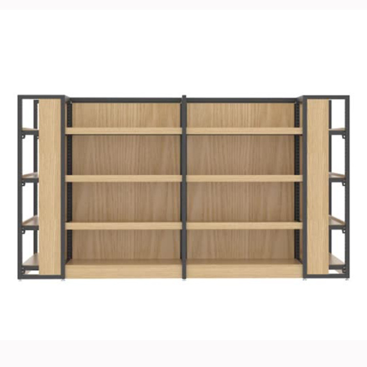 Metal Multifunction Grocery Retail Shelf Wooden Metallic Shelf Supermarket Shelf Store Rack