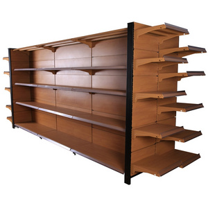 Super Market Display Gondola Wooden Supermarket Shelf For Convenience Store