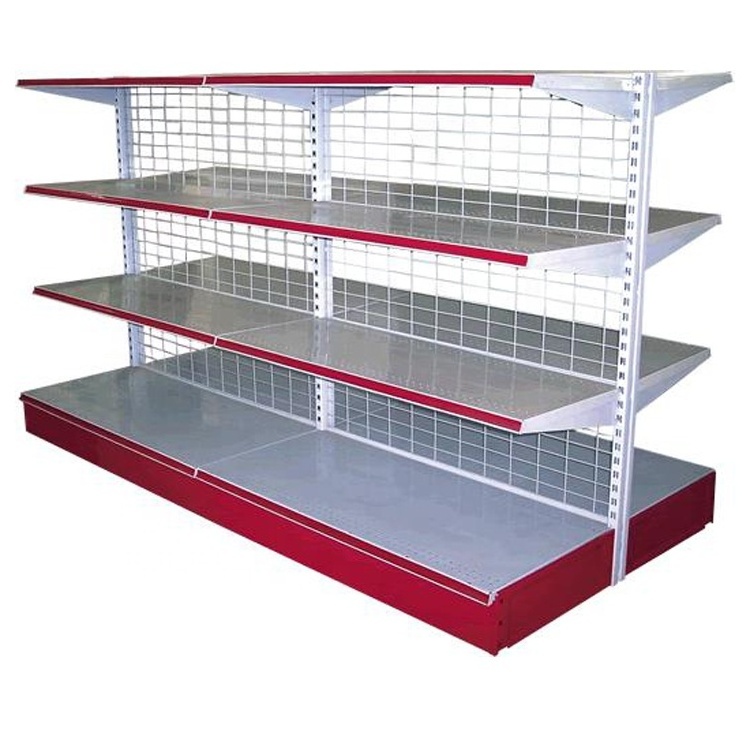 Single-sided Wire Mesh Gondola Supermarket Shelf Grid Supermarket Rack Shelf