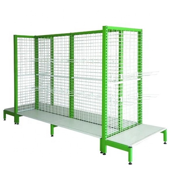 Single-sided Wire Mesh Gondola Supermarket Shelf Grid Supermarket Rack Shelf