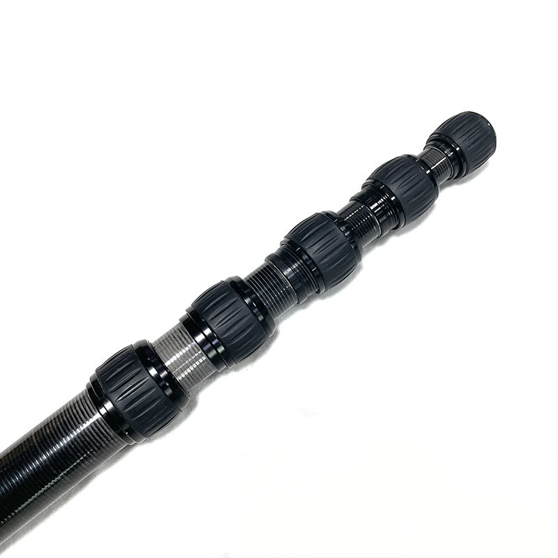 Telescopic carbon fiber tube with rotary clamp connector