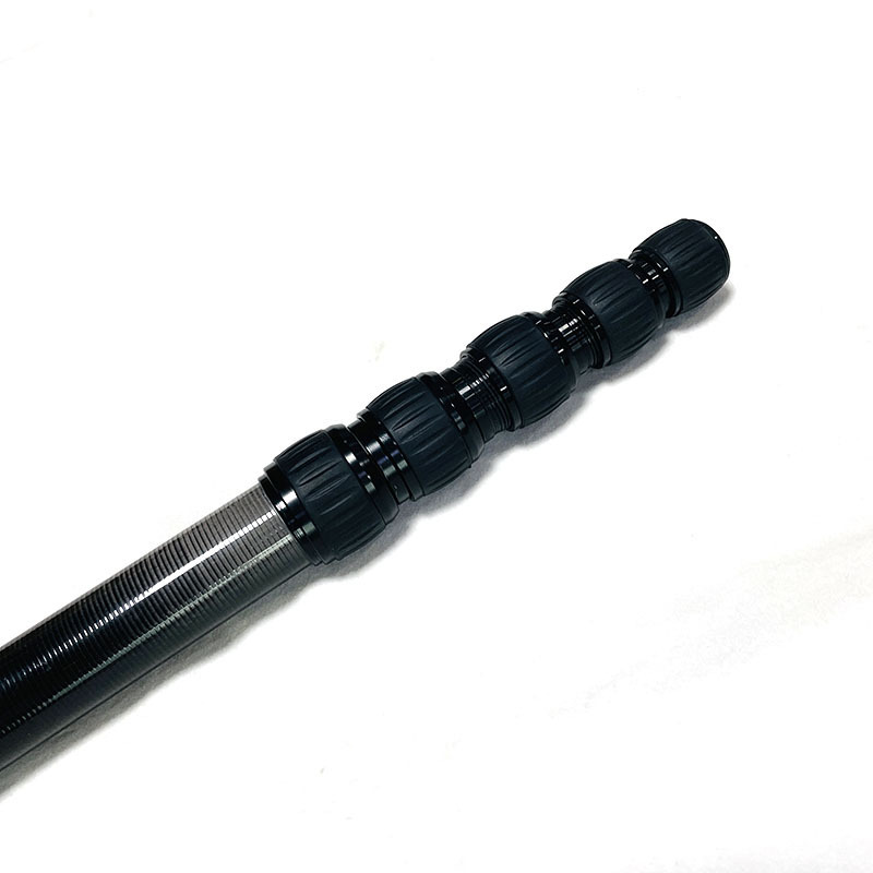 Telescopic carbon fiber tube with rotary clamp connector