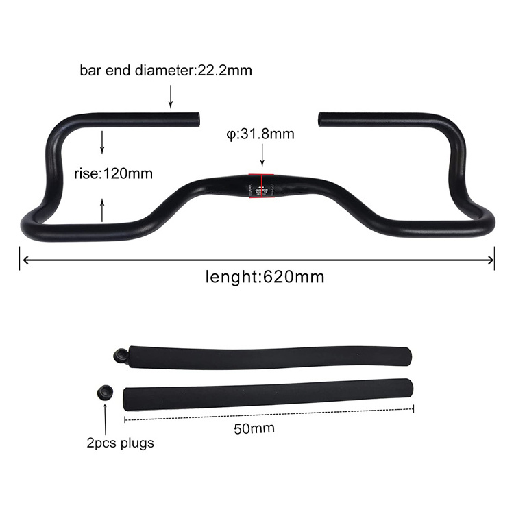 Wholesale Custom Dirt Pit Bike 7/8'' 22Mm Handlebar Cylindrical Comfortable Aluminium Bike Handle Bar