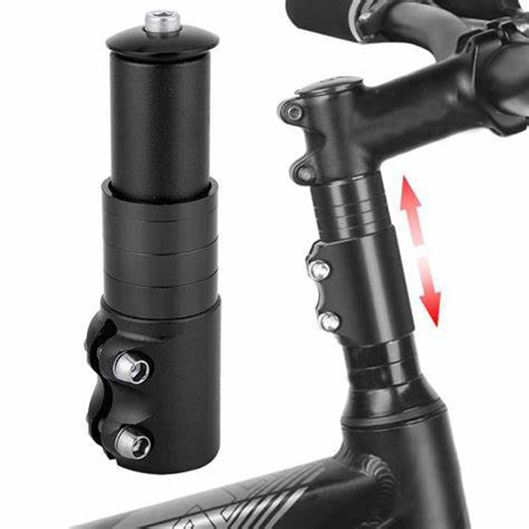 22.2Mm 25Mm Bicycle One Piece Handlebar And Stem Black Presta Valve Core Stems Conversion Sleeve