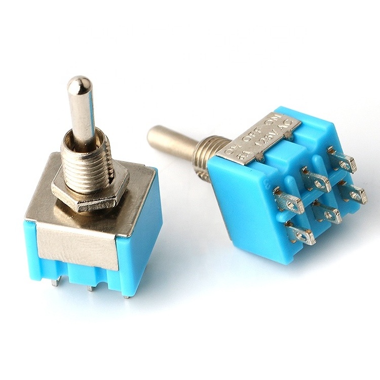 6A 125V On-Off-On 3 Way Toggle Switch Momentary 6 Pins 3 Position Dpdt Toggle Switch