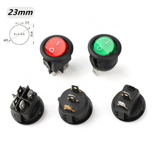 KCD1 Rocker Switches Illuminated 23mm diameters 2/3/4 pins Round Rocker Switches