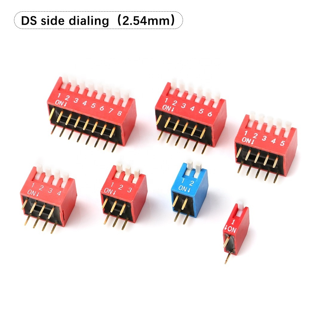 1.27/2.54 mm Pitch Spst Spdt Dip Switch Smd Double Single Rows 2-12pins 1-10 position Pcb piano dip switches