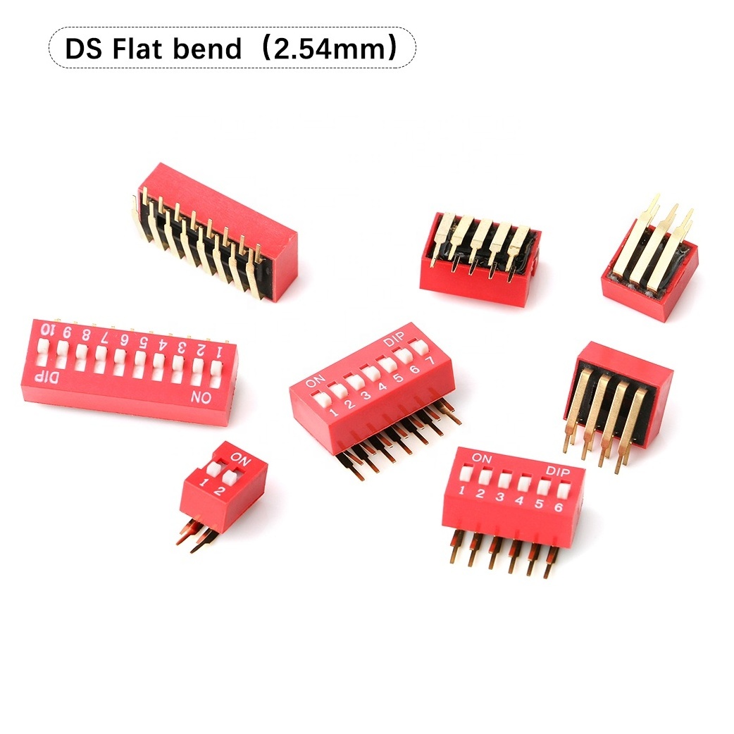 1.27/2.54 mm Pitch Spst Spdt Dip Switch Smd Double Single Rows 2-12pins 1-10 position Pcb piano dip switches