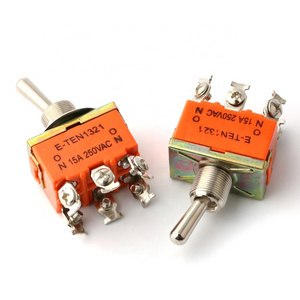 15A 250VAC 2 Way Toggle Switch 6 pins On-On SPST 2 Position On-On E-Ten 1321 Toggle Switch