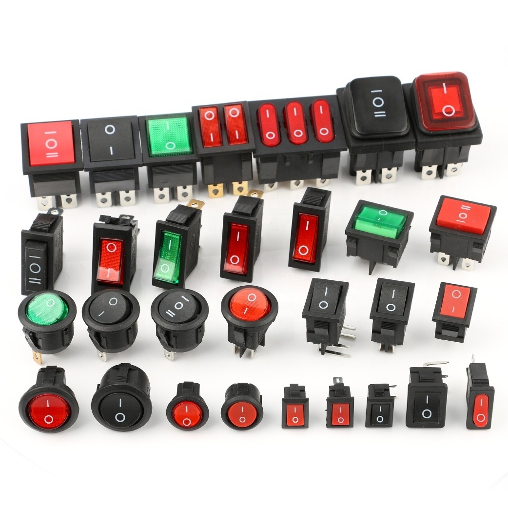 KCD1-105 3 Pins Switch 23mm Size Round T85 6A 250VAC Kcd1 Rocker Switch On Off On 3 Position Rocker Switch