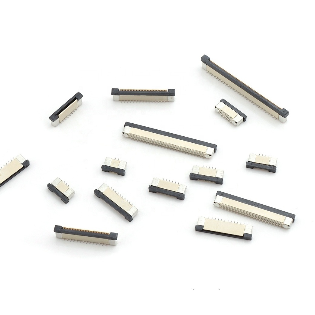 fpc ffc connector 0.3mm 0.5mm 1.0mm pitch 4-60 pins horizonral smd smt flip lock flip back bottom contact fpc connector