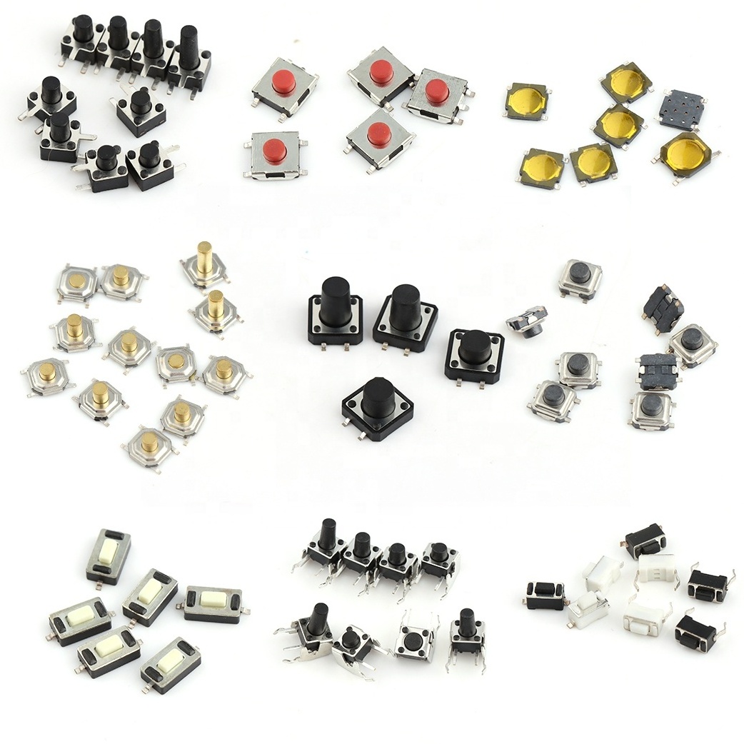 silent tact switch push button 6*6*5mm 2 pins black pole 6x6x5mm tictile switch tact switch 6x6