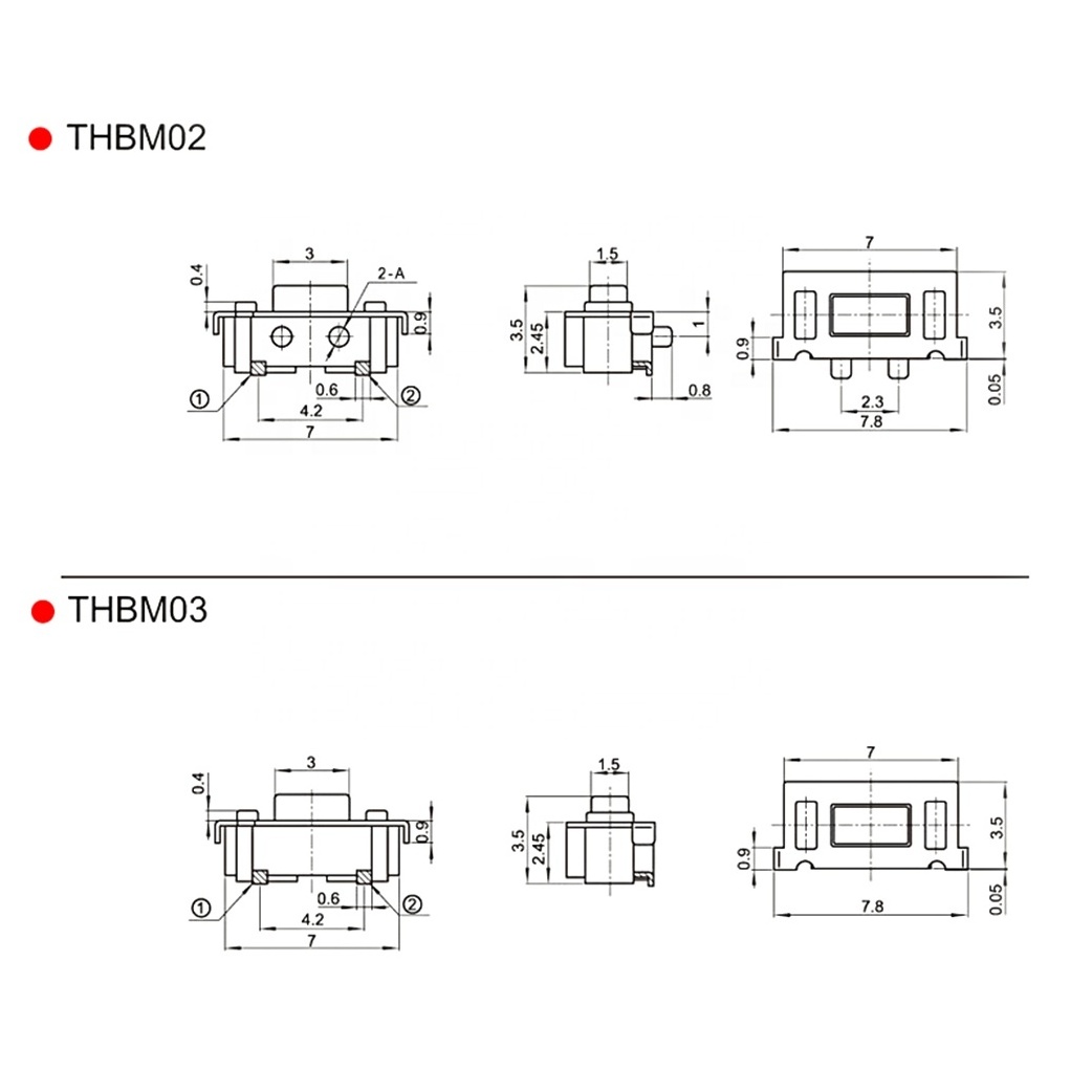 silent tact switch push button 6*6*5mm 2 pins black pole 6x6x5mm tictile switch tact switch 6x6