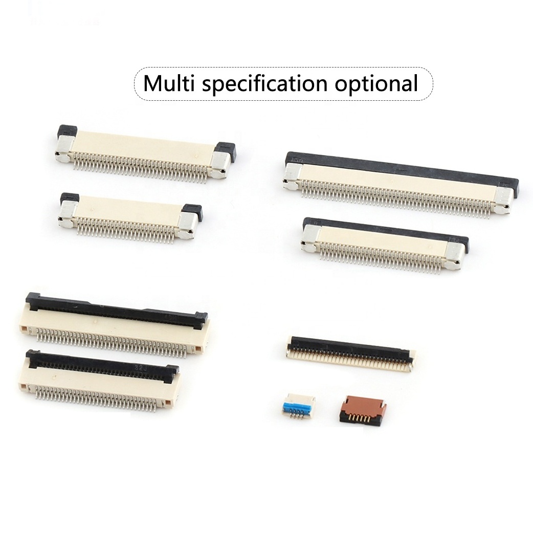 fpc ffc connector 0.3mm 0.5mm 1.0mm pitch 4-60 pins horizonral smd smt flip lock flip back bottom contact fpc connector