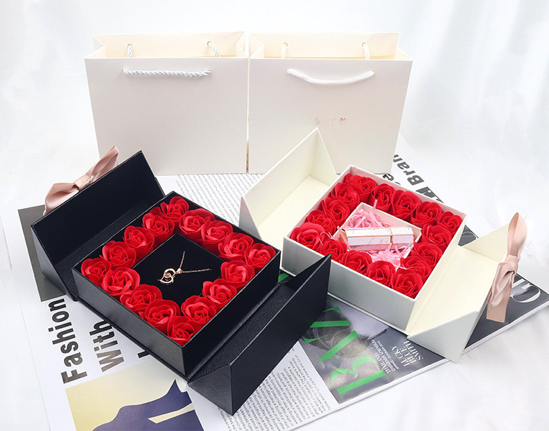 Luxury custom necklace earrings bracelet magnetic gift packaging case boxes for jewelry packing