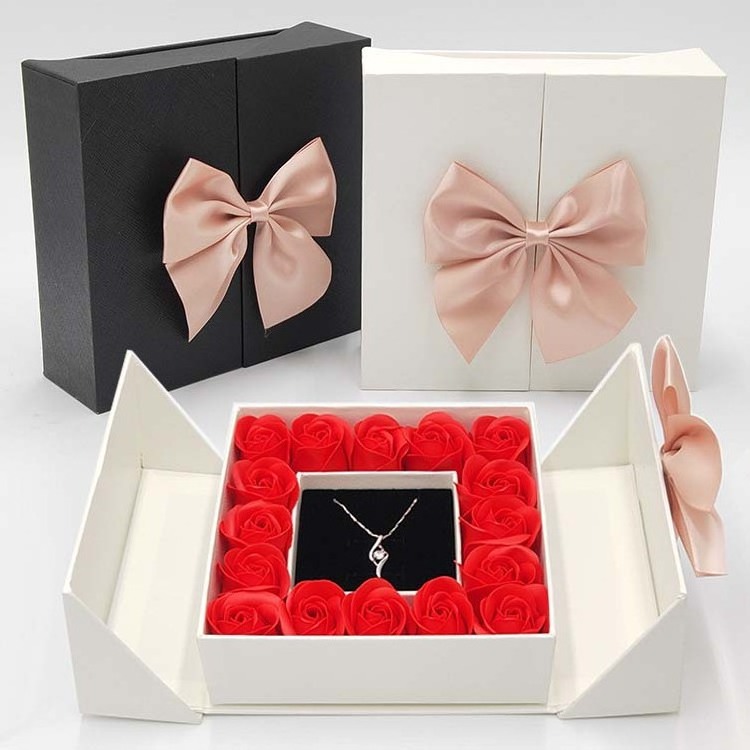 Luxury custom necklace earrings bracelet magnetic gift packaging case boxes for jewelry packing