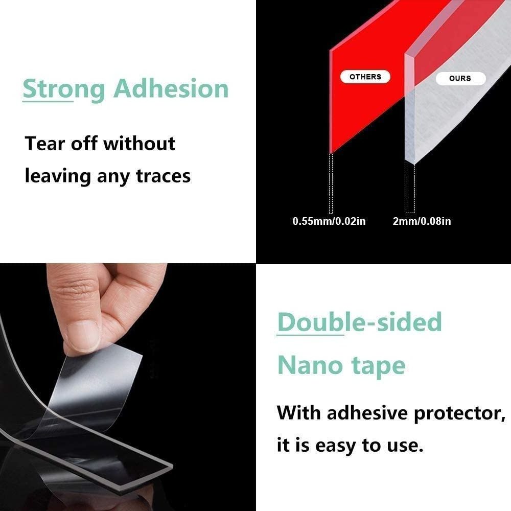 High Quality Transparent Hand Glue Nano Washable Adhesive double sided adhesive tape