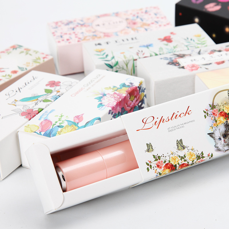 Wholesale custom own logo luxury lip Balm tubes shape lipstick boxes packaging cosmetic