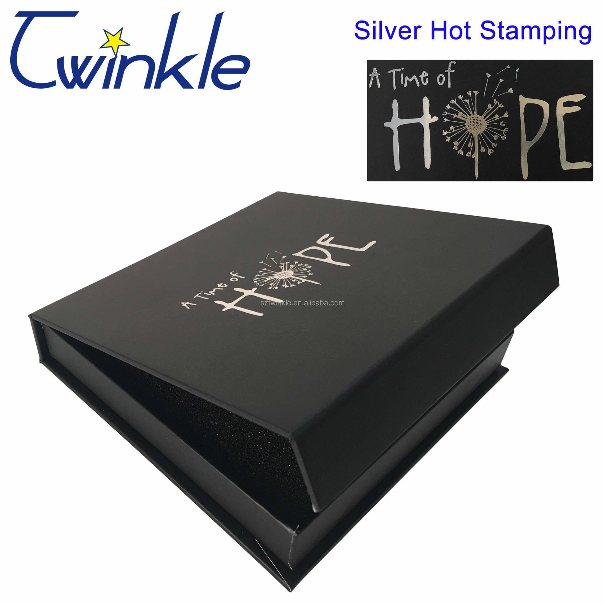 Custom Black Paper Printing Cardboard USB Flash Drive Gift Box for USB