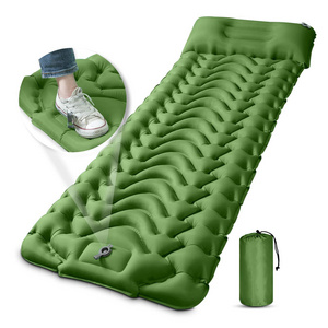 Camping Sleeping Pad  Extra Thickness 3.9 Inch Inflatable Sleeping Mat with Pillow Built-in Pump