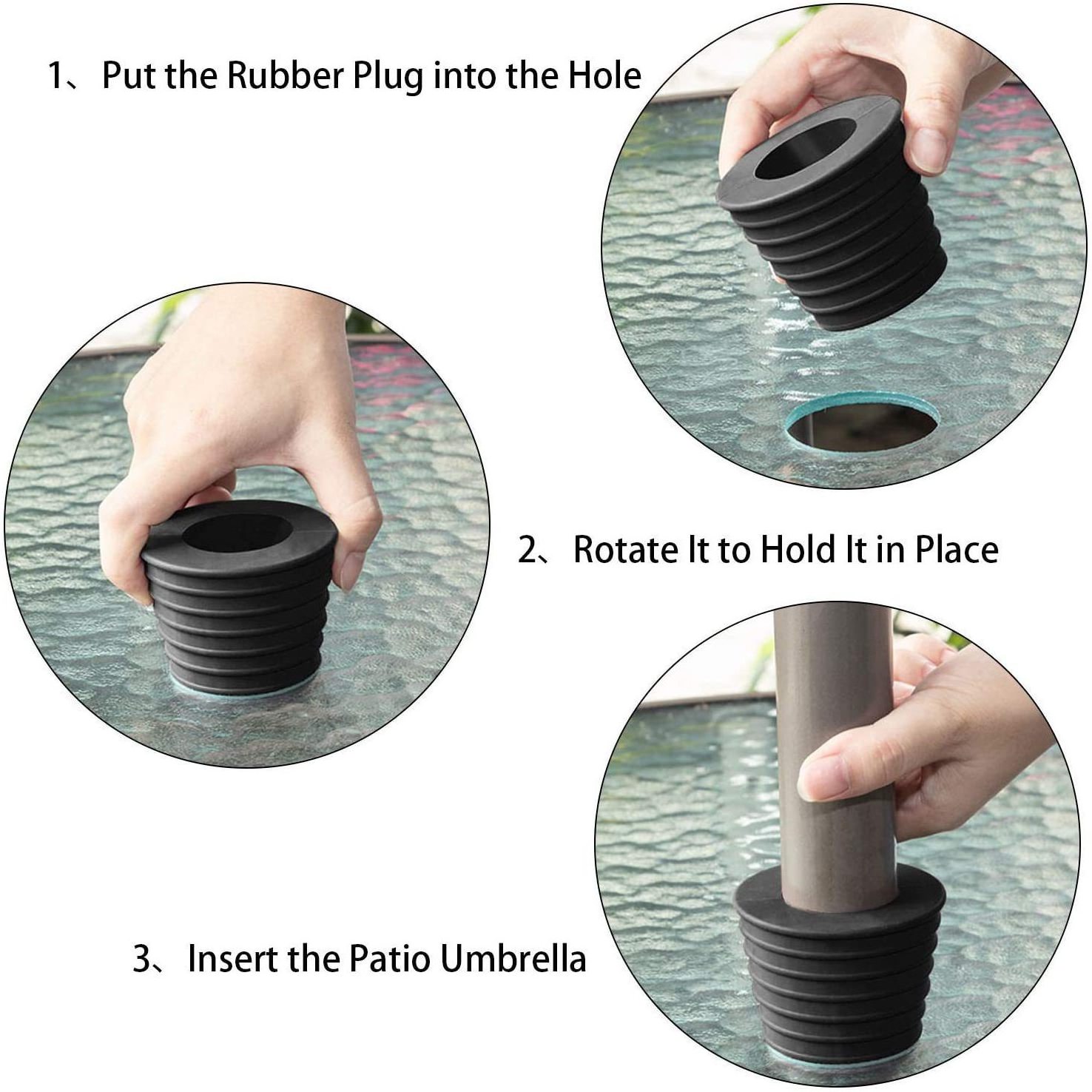 Patio Table Umbrella Hole Ring Umbrella Cone Wedge Plug Umbrella Stabilizer Sleeve