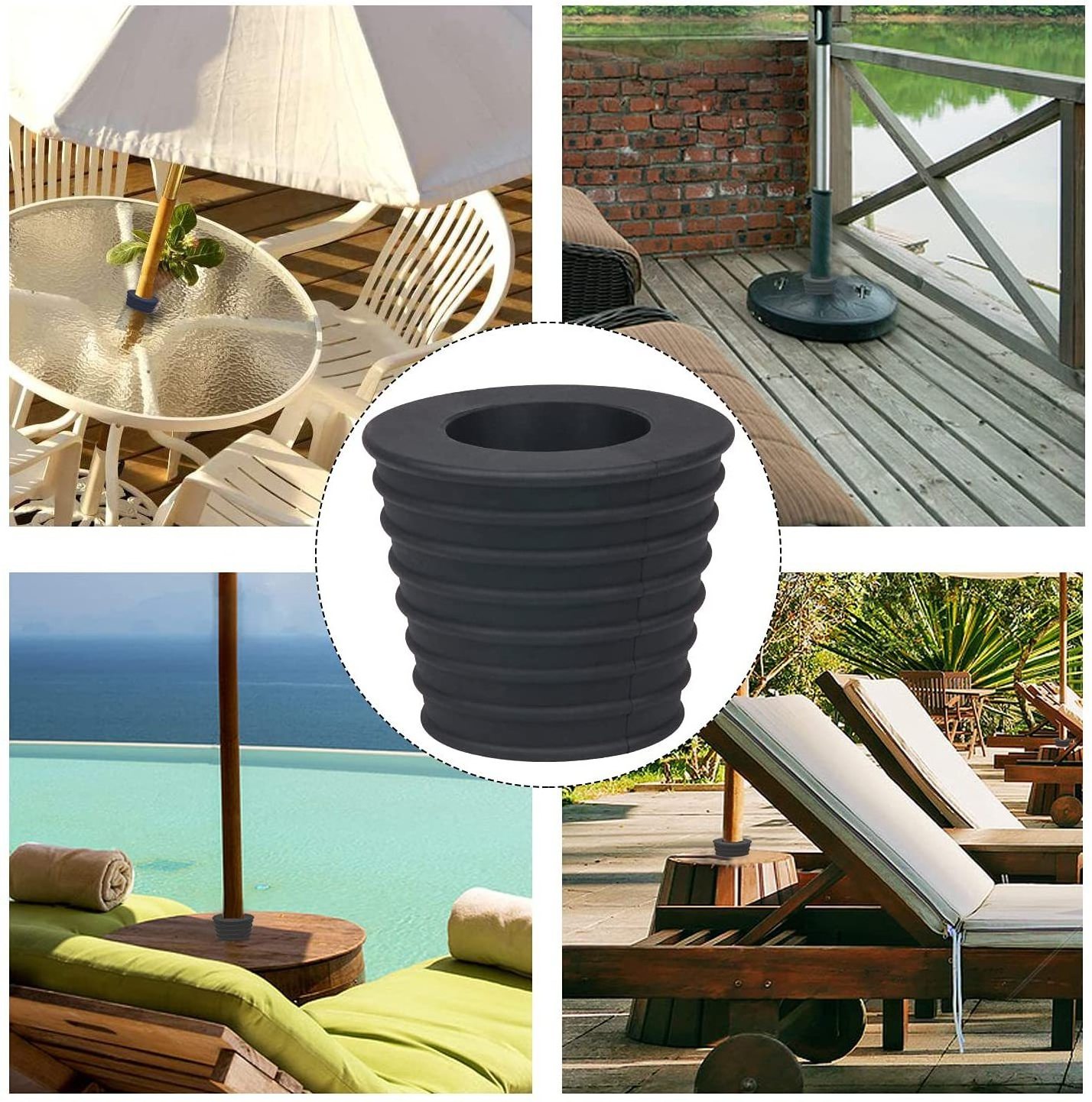 Patio Table Umbrella Hole Ring Umbrella Cone Wedge Plug Umbrella Stabilizer Sleeve