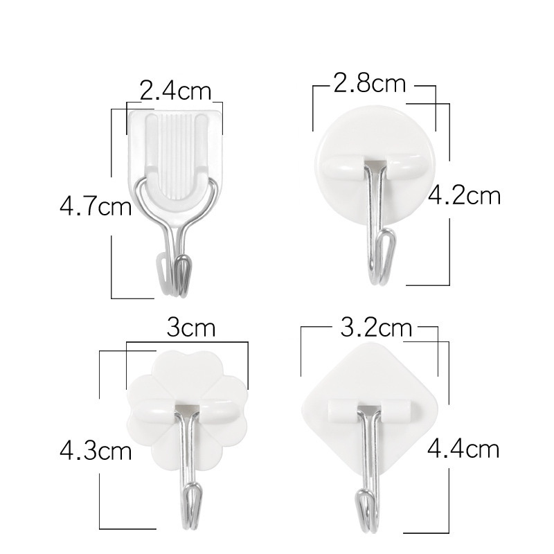 Strong Adhesive Wall Sticky Hooks Bathroom Kitchen Key Holder 180 Degree Rotating Stick On Hooks Hanging Shelf