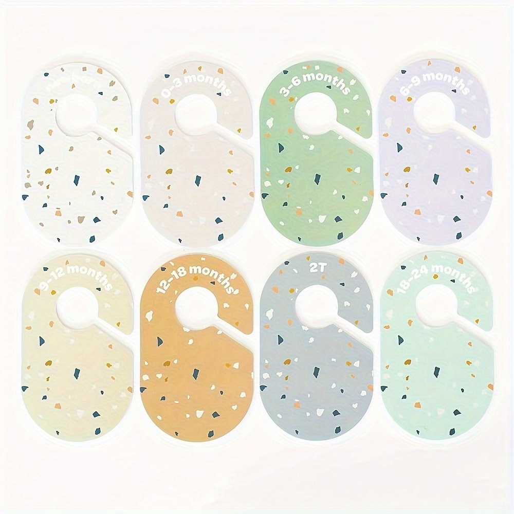 100mm*165mm Baby Closet Dividers for Clothes Organizer - Set of 8 Beautiful Double-Sided Baby Clothes Size Hanger Organizer