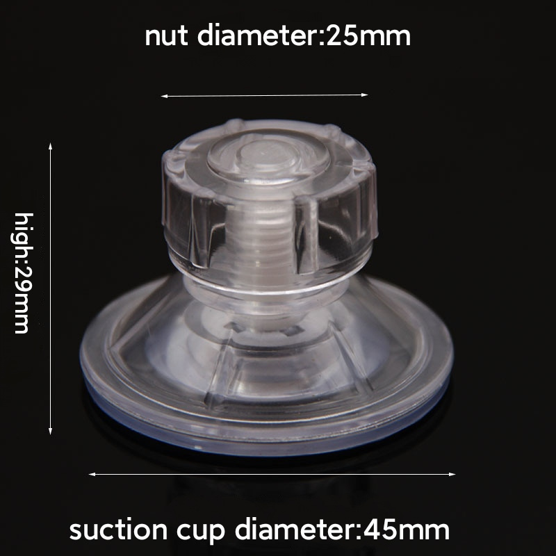 45mm Clear Hand Tighten Adjustment Sucker with Press Nut Suction Cup Screw Nut Hook Glass Table Top Suction Cup for Home