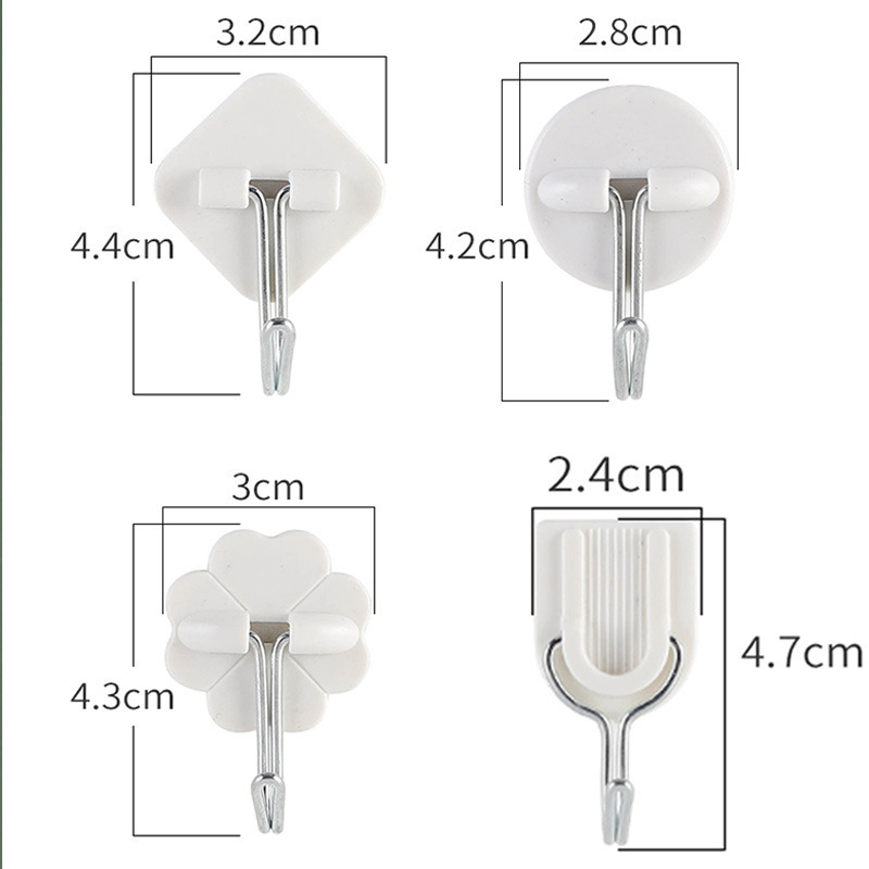 hot four shape White Adhesive Hooks Hanging Wall Hooks Ceiling Utility Hooks