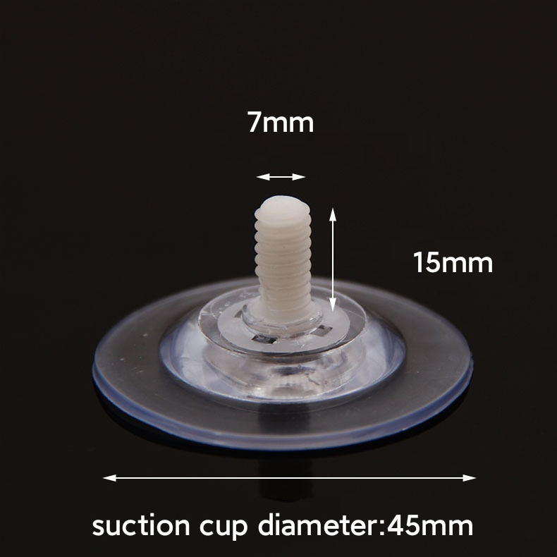 45mm Clear Hand Tighten Adjustment Sucker with Press Nut Suction Cup Screw Nut Hook Glass Table Top Suction Cup for Home