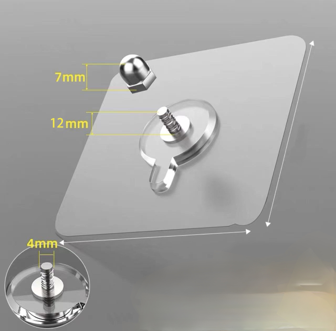 6MM/8MM/12MM/14MM/16MM Heavy Duty screw Adhesive  Wall Hooks for Hanging Screw Free Sticker