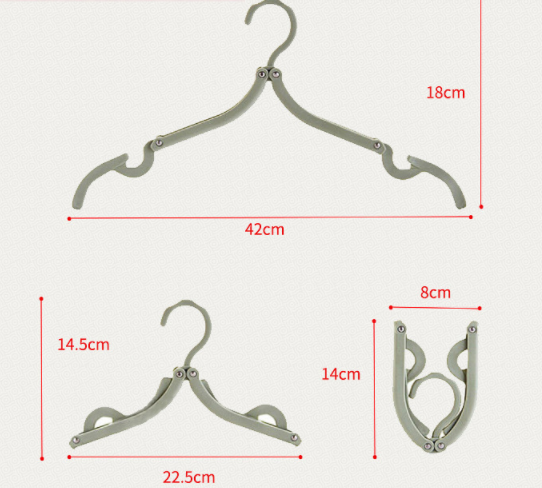 Extra thick folding coat hanger plastic portable travel clothes hanger racks