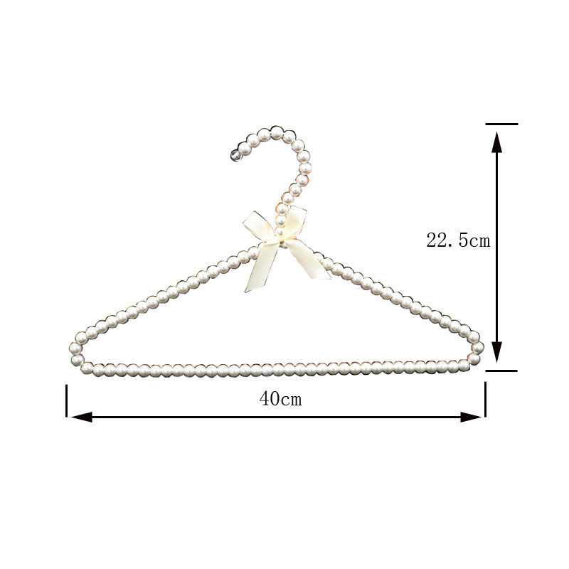 40cm Faux Ribbon Bowknot Beaded Elegant Garment pearl Clothes Hangers