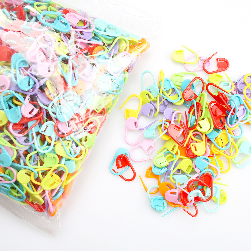 1000PC Mix Color Knitting Stitch Counter Crochet Locking Stitch Markers Stitch Needle Clip Knitting Crochet Markers